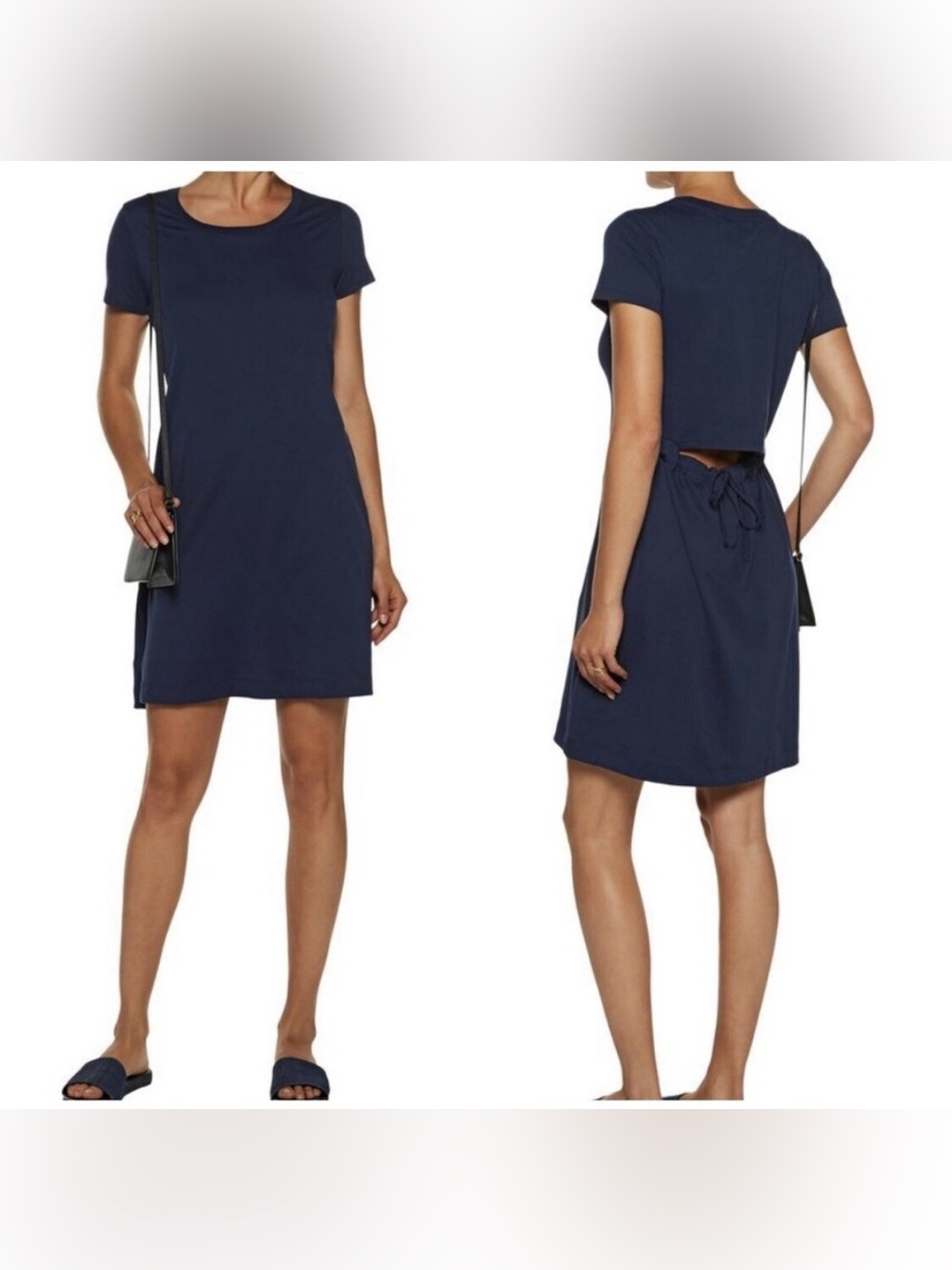 THEORY Navy Blue Liliana Jersey Dress Large